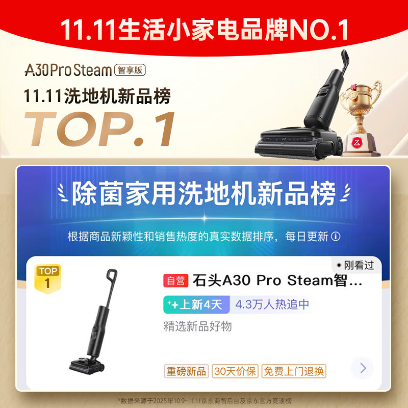 Roborock A30 Pro Steam Intelligent Edition floor scrubber 160 steam 25000Pa suction self-cleaning and sterilization 0 hair tangle washing and mopping all-in-one sweeping robot