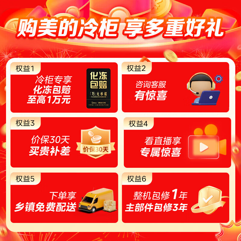 Midea 200 liter single temperature household freezer frost reduction non-frost-free refrigeration and freezing dual-purpose small freezer first-class energy efficiency energy-saving freezer 100/143/200L small refrigerator national subsidy 200 liters first-class energy efficiency丨can freeze 280 kilograms of meat 200KMF