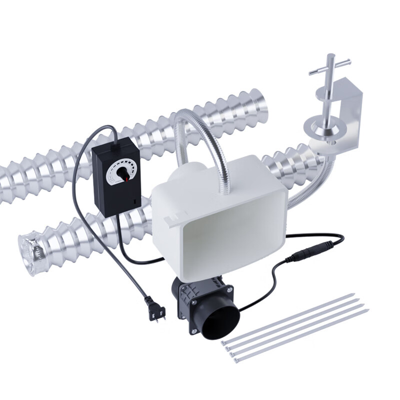 DIY powerful small soldering desktop industrial air suction vacuum laser marking dust mobile dust removal exhaust fan bracket adjustable violent smoke exhaust fan double hair dryer + smoke pipe 1 meter and 3 meters + tie