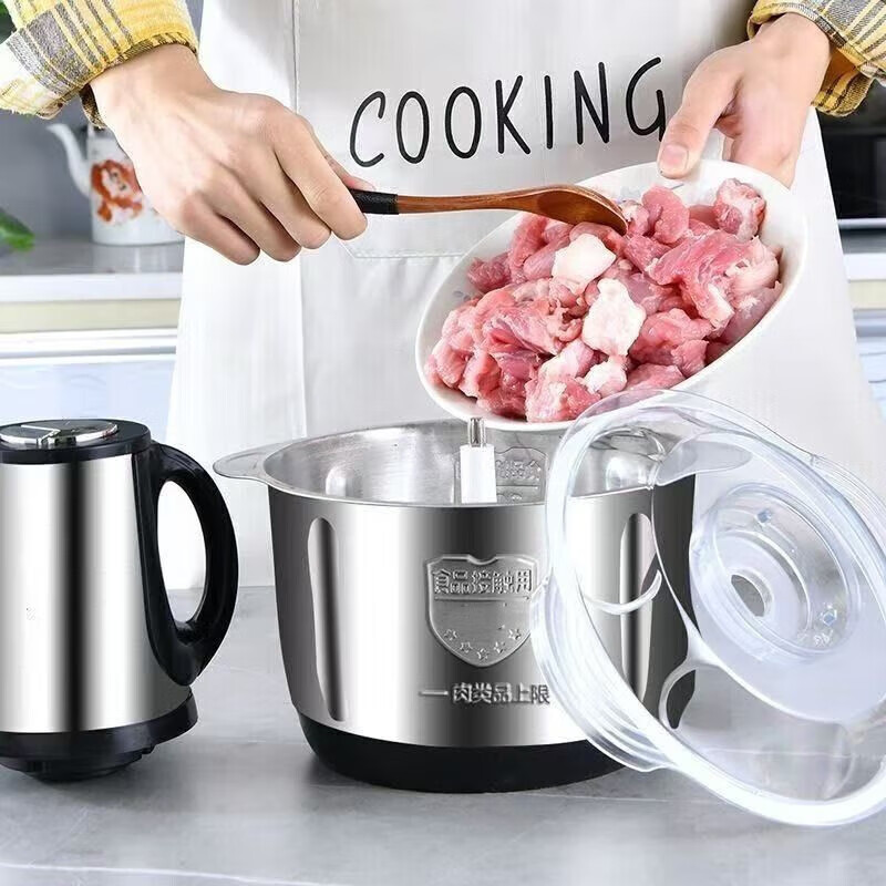 Sawang German meat grinder household multi-functional large-capacity vegetable grinding machine household electric stainless steel multi-function cooking 5L high configuration 3-speed (two sets of knives in total) pure copper motor 2025 new upgrade dough grinding meat grinding machine multi-purpose