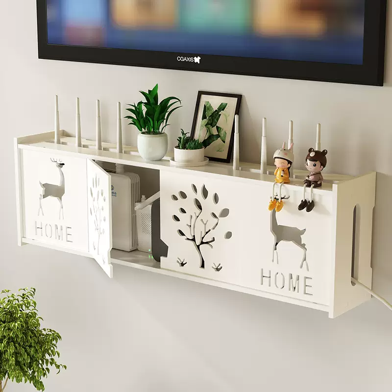 Yusenyi Sanmeng wifi router placement rack TV box storage shelf wall-mounted storage rack Dream Chasing Page 38CM