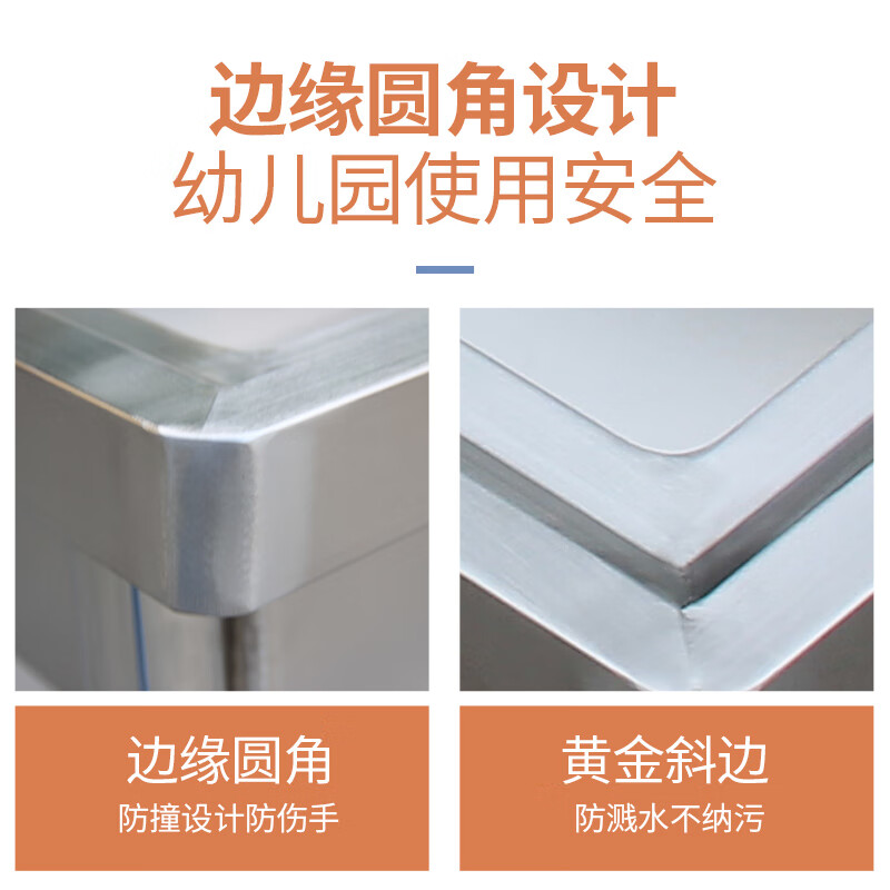 Commercial stainless steel sink, single, double and three-slot sink, vegetable basin, dishwashing and disinfection pool, school canteen, kindergarten, anti-collision 175*60*80, no hole, no faucet