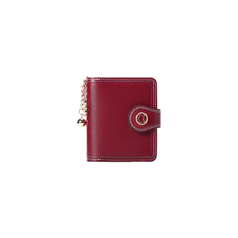 Golden Fox (FOXER) Women's Coin Purse Large Capacity Short Two-fold Card Holder Zipper Money Holder Clutch Bag Birthday Gift for Girlfriend