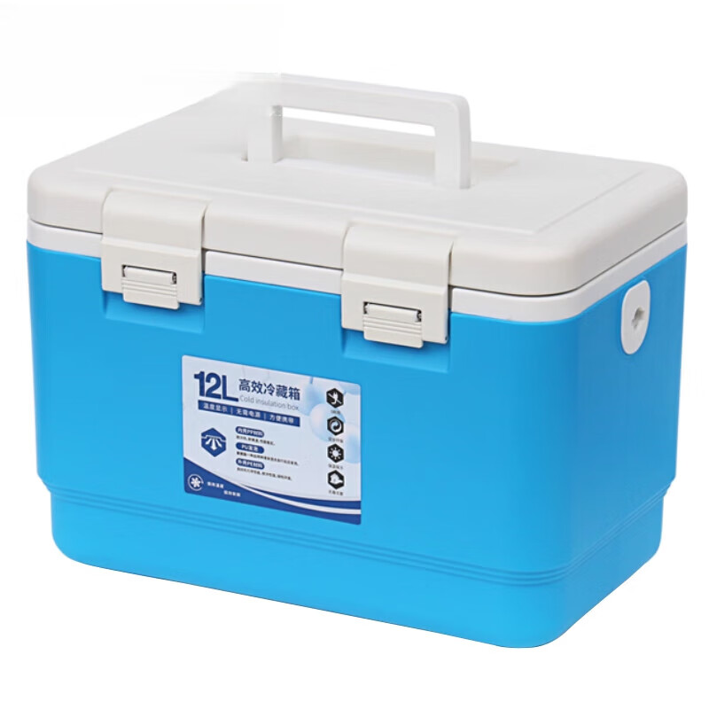 Fat Donglai's same style take-out insulated box, insulated box, refrigerator, household car-mounted outdoor food insulator, 13 liters white PU foam cover, ice brick + ice brick*1 + ice bag 1