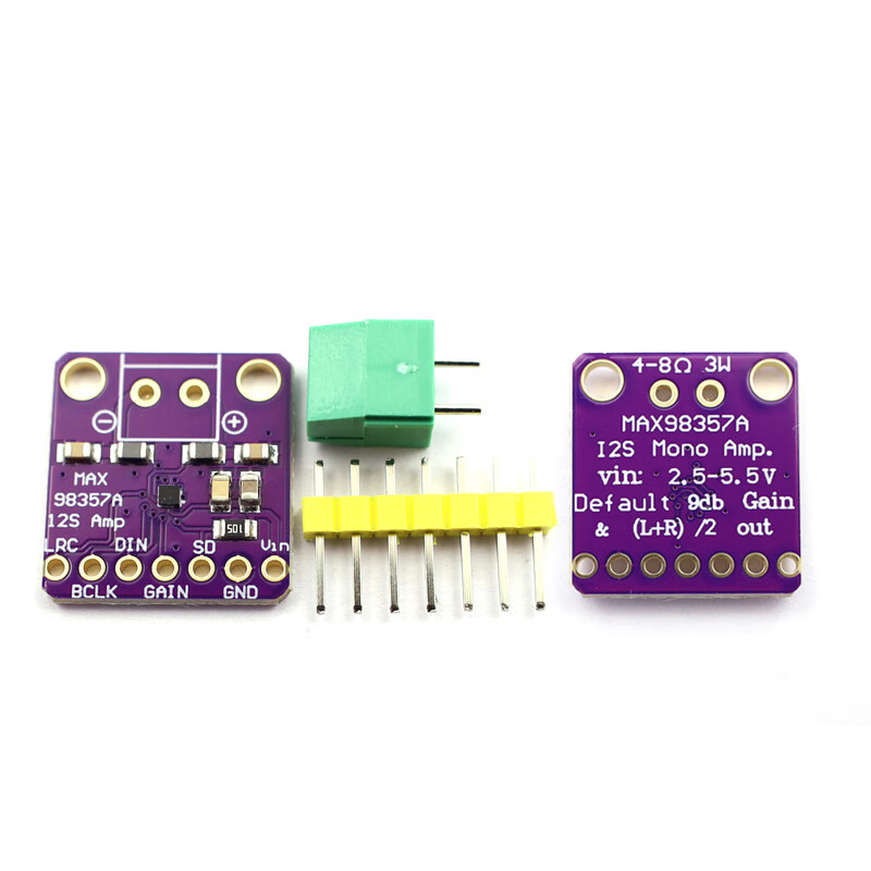 Dafuri MAX98357 I2S audio amplifier module filter-free class D amplifier supports ESP32 audio amplifier MAX98357 module (unsoldered pin header) (1 piece)