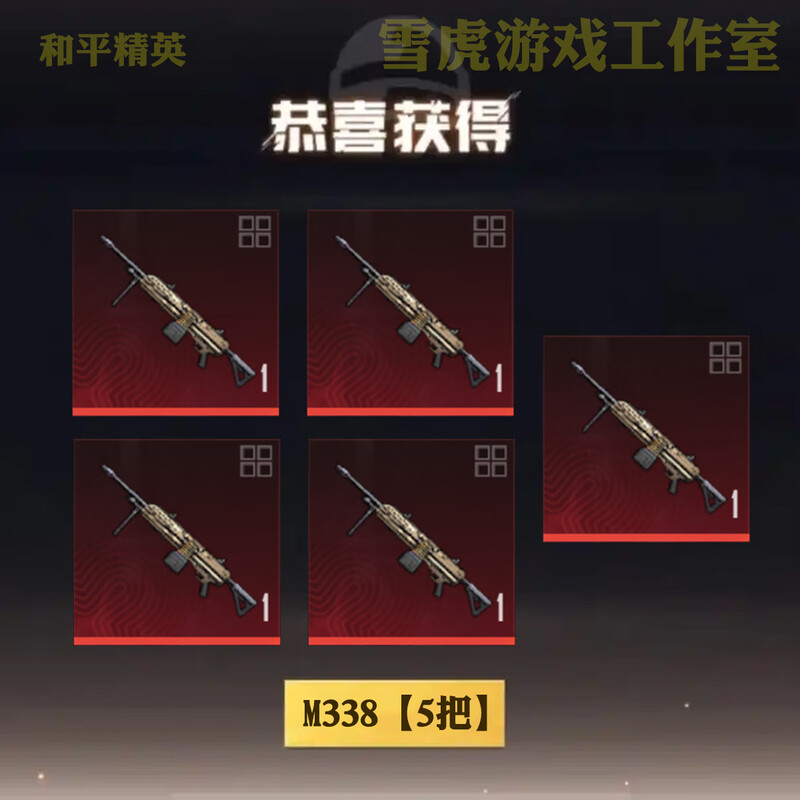 Peace Elite subway escape equipment Snow Falcon Surnan Undertide Xuanyuan A Mo Shou Tou Little Golden Man Xuanyuan AUG 5 m338