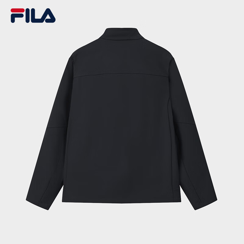 FILA Official Men's Woven Jacket 2026 Spring New Simple Casual Plus Velvet Warm Stand Collar Jacket Men Legend Blue-NV L 175/96A/L