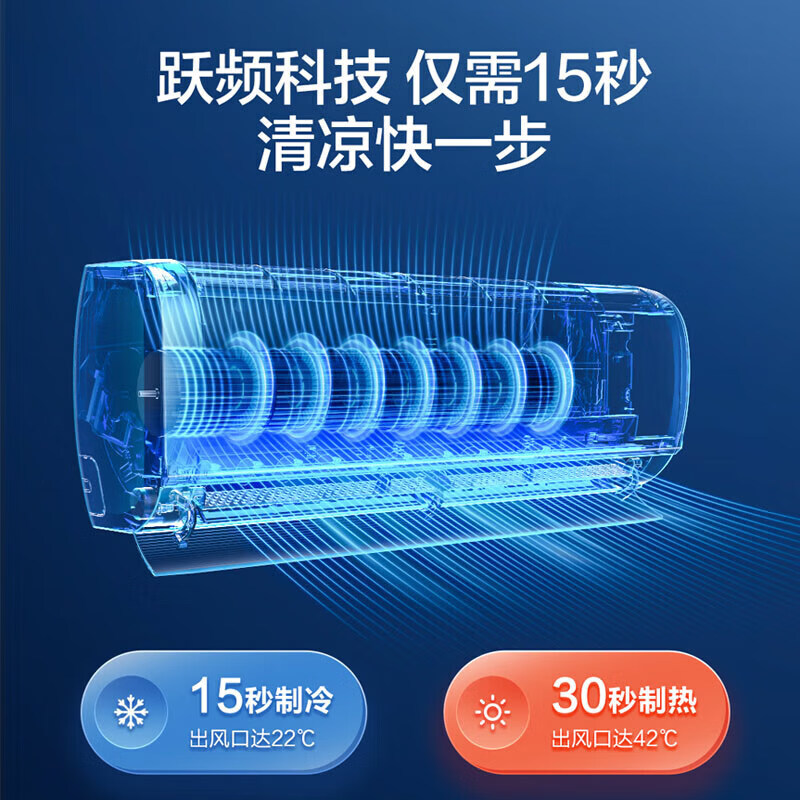 Haier air conditioner hanging type 1.5 HP Jingyue pure copper tube silent sleep air conditioner self-cleaning variable frequency heating and cooling new level energy efficiency home air conditioner bedroom hanging type anti-direct blowing 1.5 HP Jingyue motor saving king + comfortable sleep scientific wind control