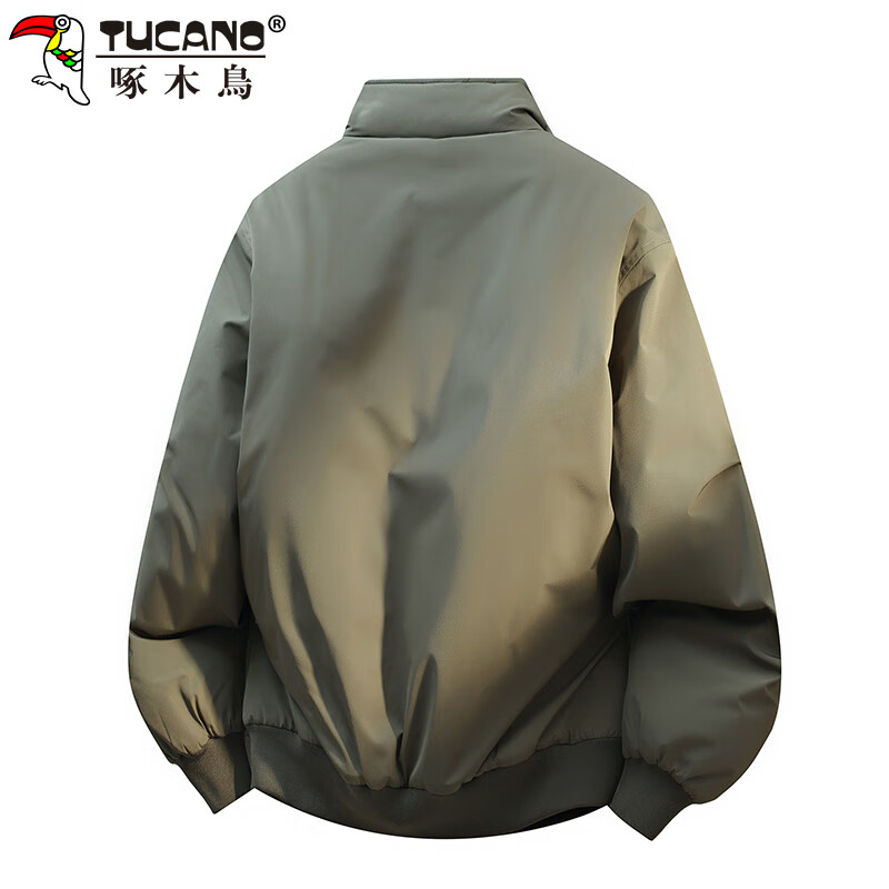 Woodpecker (TUCANO) jacket men's winter thickened cotton loose stand-up collar cotton casual jacket warm bread coat men's military green XL