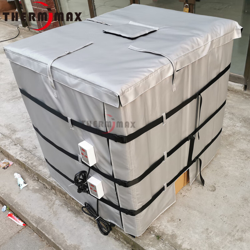 He Jiagong factory direct sales IBC ton barrel electric heating blanket, thermal insulation anti-freeze heating sleeve with digital display adjustable temperature control with lid gray