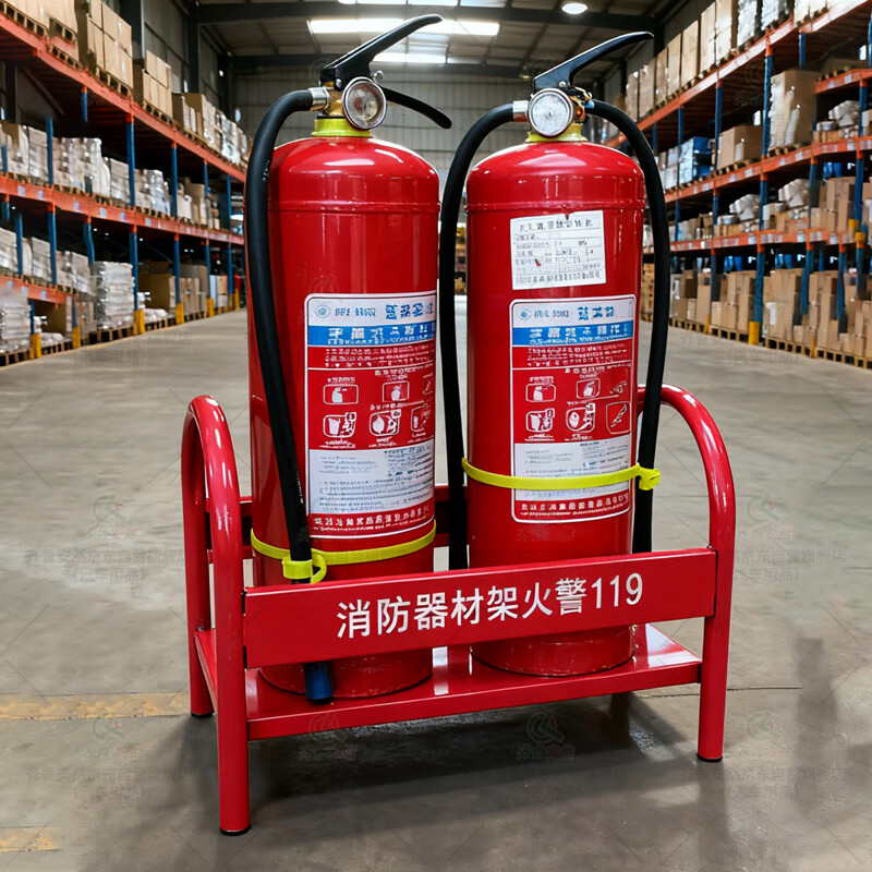 Qilu Anran fire extinguisher rack fire equipment rack floor mop bracket fire alarm 119 dry powder 4-5kg universal model red