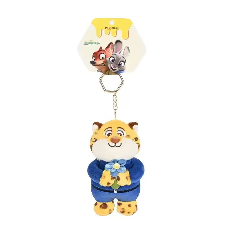 Disney's genuine authorized Zootopia Spring Series Judy Nick Leopard Police Officer Lightning Plush Pendant 10cm Disney Zootopia Judy Sticker Pendant Magnetic and Movable Genuine Authorization + Anti-Counterfeiting Label