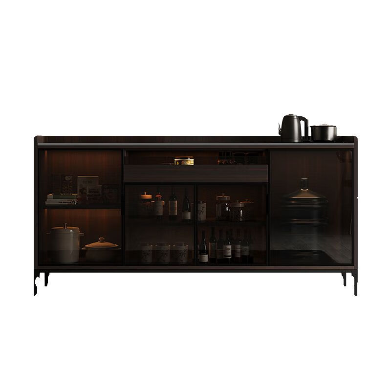 Jieyunmao Italian-style slate sideboard solid wood disinfection cabinet tea bar machine integrated wall-mounted living room multi-functional tea cabinet wine cabinet 1.8m functional disinfection cabinet + tea bar machine model smoked oak