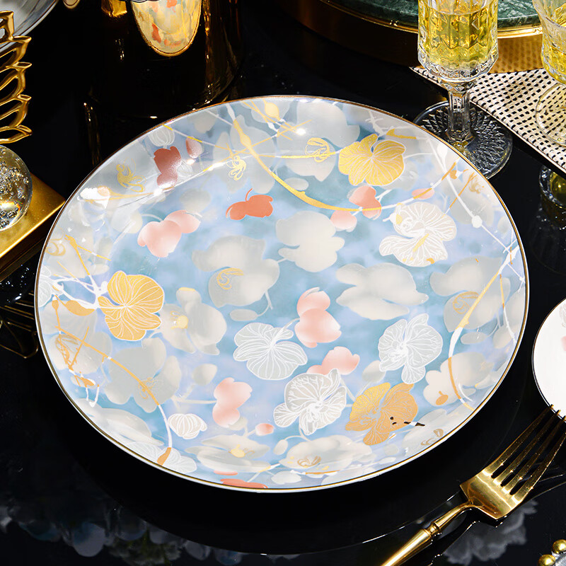 DISHWEER bowls, plates and tableware set 2026 new light luxury new bone china tableware set housewarming gift 62 pieces Lanxiang Yashi