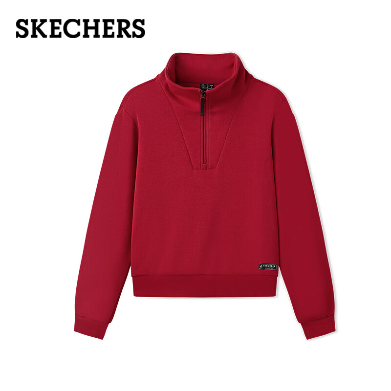Skechers New Year's gift knitted pullover sweatshirt for women 2025 winter new long-sleeved jacket casual sportswear L425W012