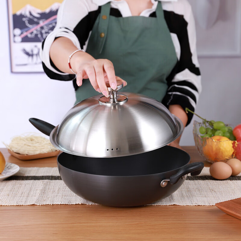 ZWILLING German quality all-steel heightened stainless steel pot lid wok lid 30cm 32cm 36cm iron pot wok lid 32cm extra thick high arch lid soundtrack button_Please measure the inner diameter of the pot mouth