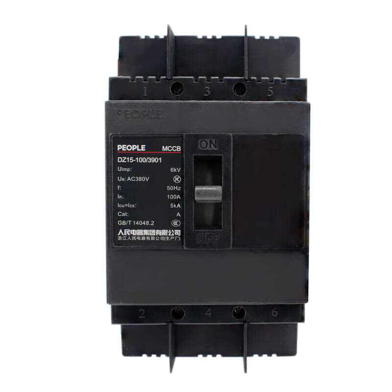 People's Electrical Appliances (PEOPLE) People's Electrical Appliances plastic shell circuit breaker DZ15-40 100/290 390 air switch single-phase three DZ15-40/29025A