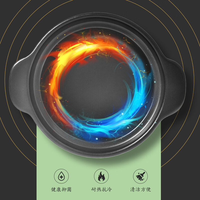 Xiaoxiong same factory clay pot household clay pot wide mouth high temperature resistant ceramic pot powder cover black pot powder cover suitable for 1-5 people 3.0L