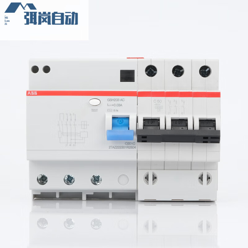 ABB leakage protector GSH201/204 air switch circuit breaker 1P/2P/4P household 6A/63A air conditioner 50A 2P