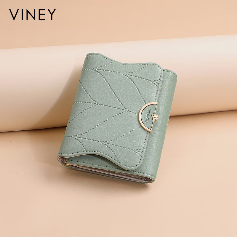Viney cowhide women's wallet large capacity short clutch bag student multi-card slot coin purse foreign style light luxury leather wallet wallet