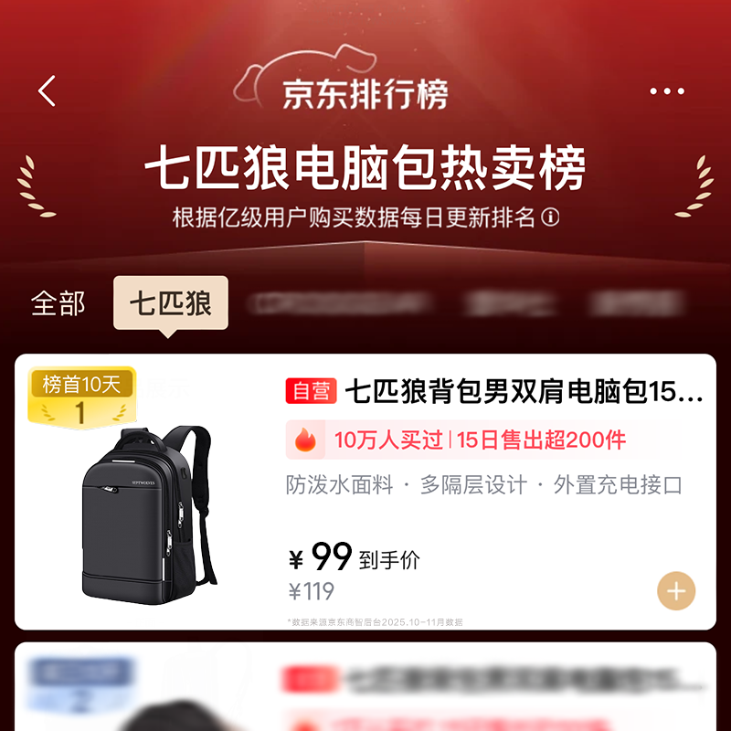 Septwolves Backpack Men's Backpack Computer Bag 15.6-inch Laptop Business Commuting Travel Waterproof Large Capacity School Bag