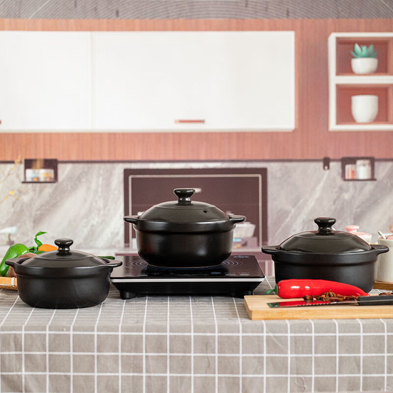 Spade casserole induction cooker electric ceramic stove special soup pot stew pot ceramic pot hot pot open flame dual-purpose household rice noodle pot 1.4 liters gas single use 1 person for 1 inch