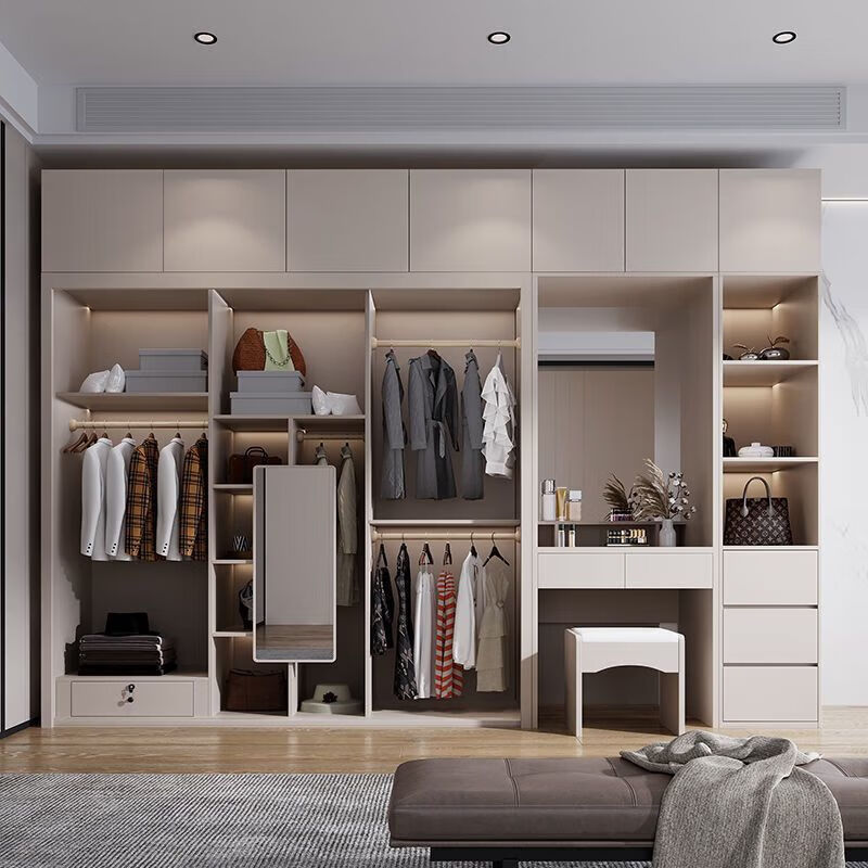 Modern simple wardrobe home bedroom small apartment sliding door cabinet master bedroom economical assembled wardrobe storage cabinet 1.2 single wardrobe