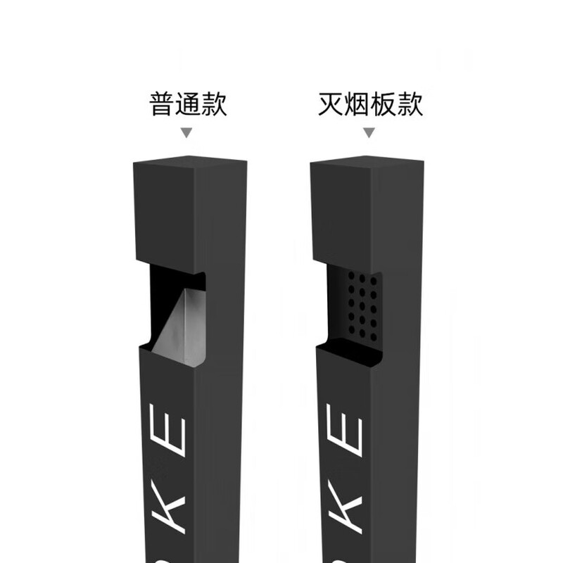 Jingxingong Stainless Steel Outdoor Vertical Weatherproof Smoke Extinguishing Barrel Smoking Area Commercial Fixed Cigarette Butt Collection Trash Can Ashtray Thickened Base with Smoke Extinguishing Plate White Default Printed SMOKE