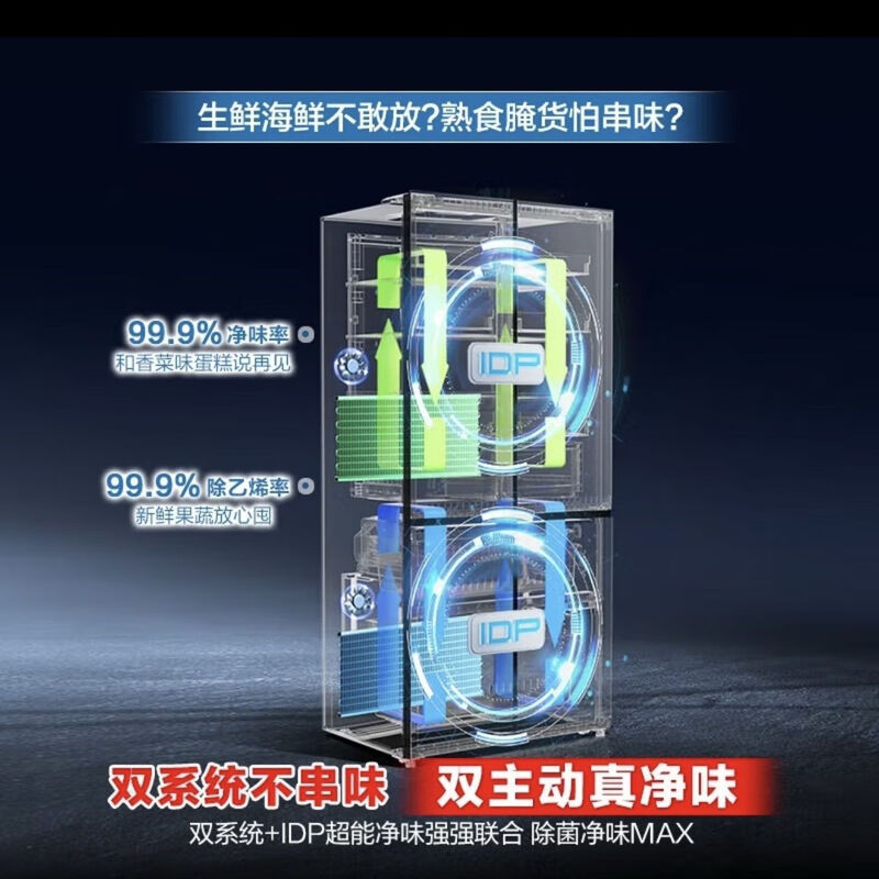 Rongsheng grade machine | Rongsheng 505 liter sugar cube refrigerator active sterilization and deodorization dual system dual cycle flat embedded zero embedded ice making BCD-505P60CZMAD moon rock gray almost flawless