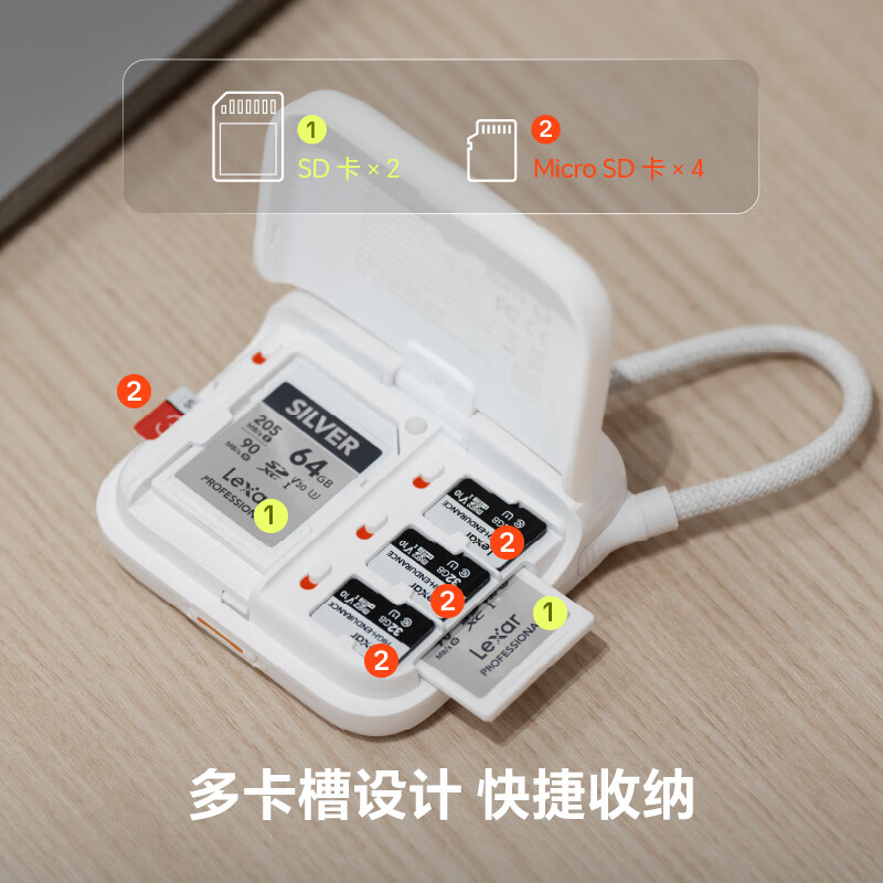 PGYTECH Mini flash transfer card box dual card slots simultaneously read and store USB3.1 high-speed 312MB/s transmission Type-C interface mobile phone and computer plug and play classic black