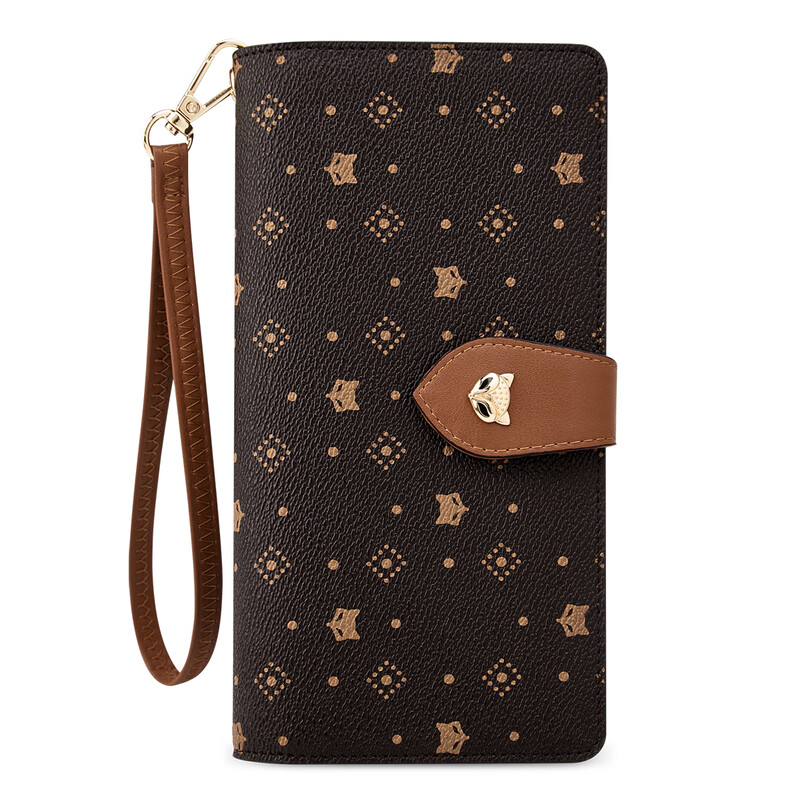 Golden Fox (FOXER) women's wallet, large capacity, long card holder, wallet holder, clutch bag, coin purse, light luxury birthday gift for girls