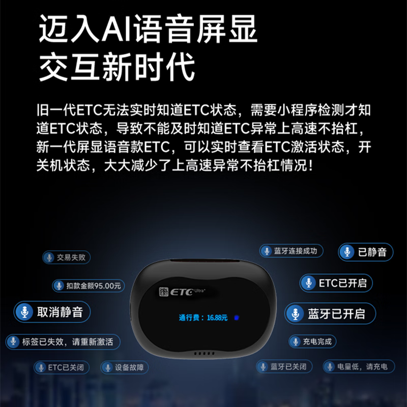 Chiyimei etc. National universal smart cardless etc. Free stickers, glass hidden motorcycles etc. 50% off for high-speed passes. New product chip upgrade with stronger signal. Screen display + AI voice - Free bracket