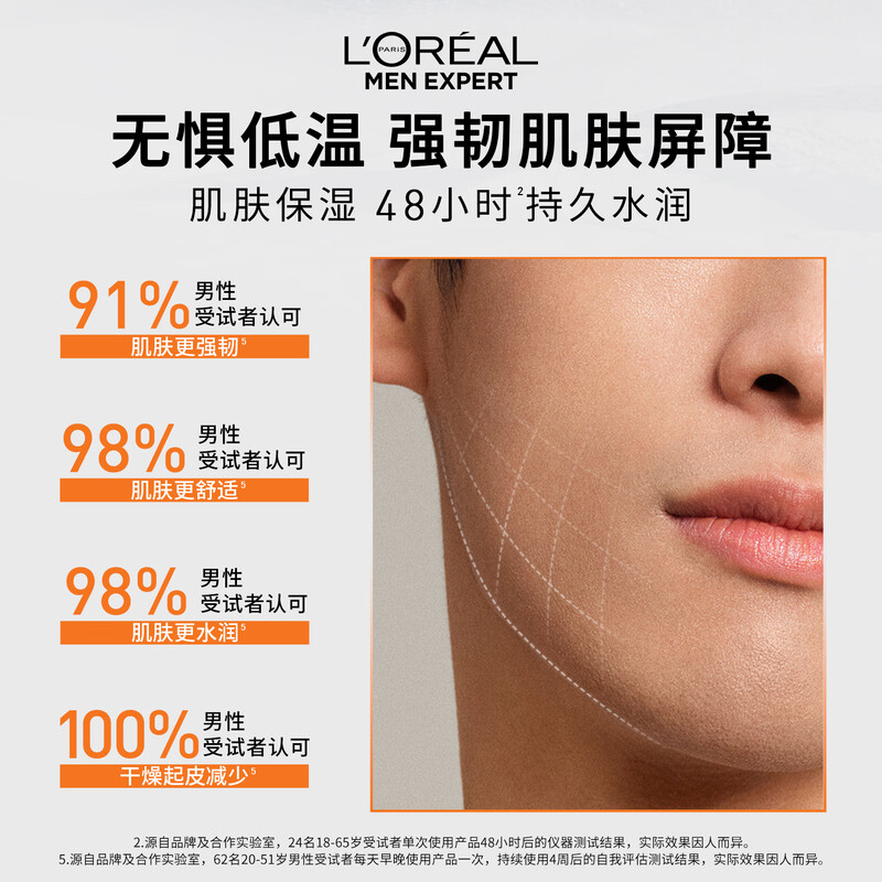 L'Oreal Men's Powerful Skin Care Cream 50ml New Upgraded Hydrating Moisturizing Dry Face Cream Skin Care New Year Gift