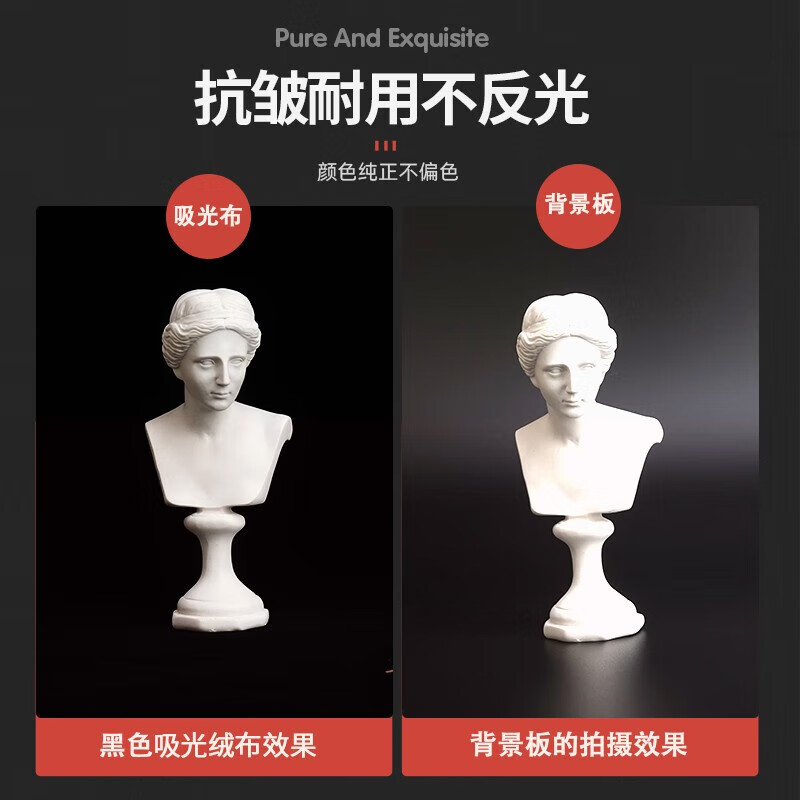 Lightweight era thickened non-woven photography cloth flocking light-absorbing cloth live broadcast shooting green screen still life portrait document keying cloth black velvet solid color curtain non-reflective studio live broadcast room background wall gray 3*2 meters