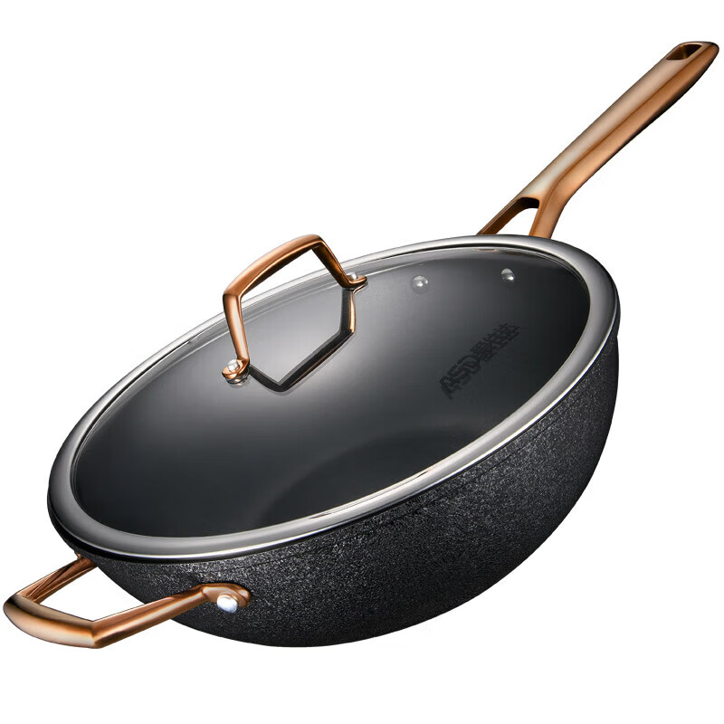 ASD pot set, non-stick pot, wok, frying pan, soup and milk pot combination kitchen utensils, four-piece set, non-stick cooking pot, gas induction cooker universal pot set