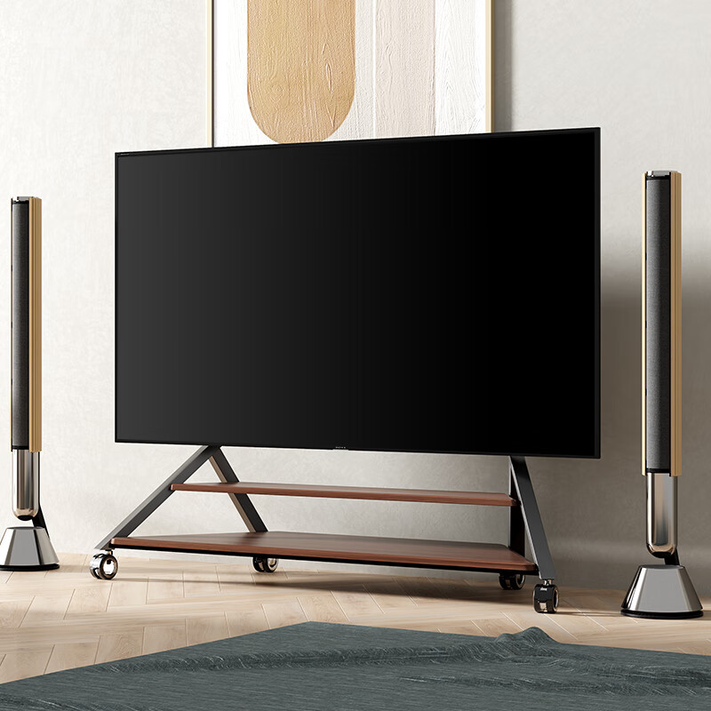 CABTE 55-100-inch TV Art Mobile Bracket Floor TV Cart Suitable for Sony, Xiaomi, Samsung, Huawei, Skyworth Hisense and other mobile TV cabinets and racks