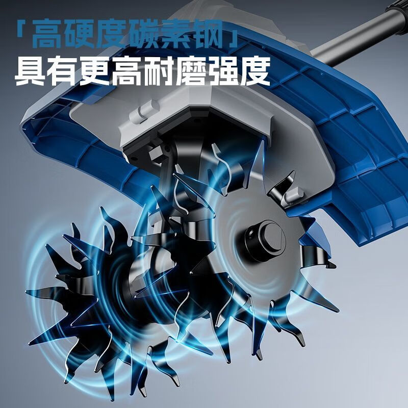 HYUNDAI Korea modern electric scarifier lithium battery micro tiller soil tiller small agricultural household rotary tiller clearing land and weeding Lithium battery scarifier rotary tiller 6.0 three electric + weeding wheel Fortune 500 Korean Hyundai official authentic product
