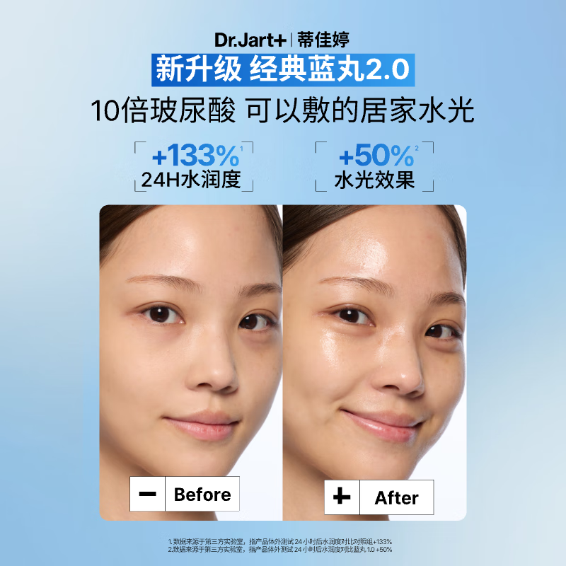 Dr.Jart Blue Pill 2.0 Upgraded Water-Glowing Blue Pill Mask 20 Pieces Cinema Water-Glowing Hydrating and Brightening New Year Gift