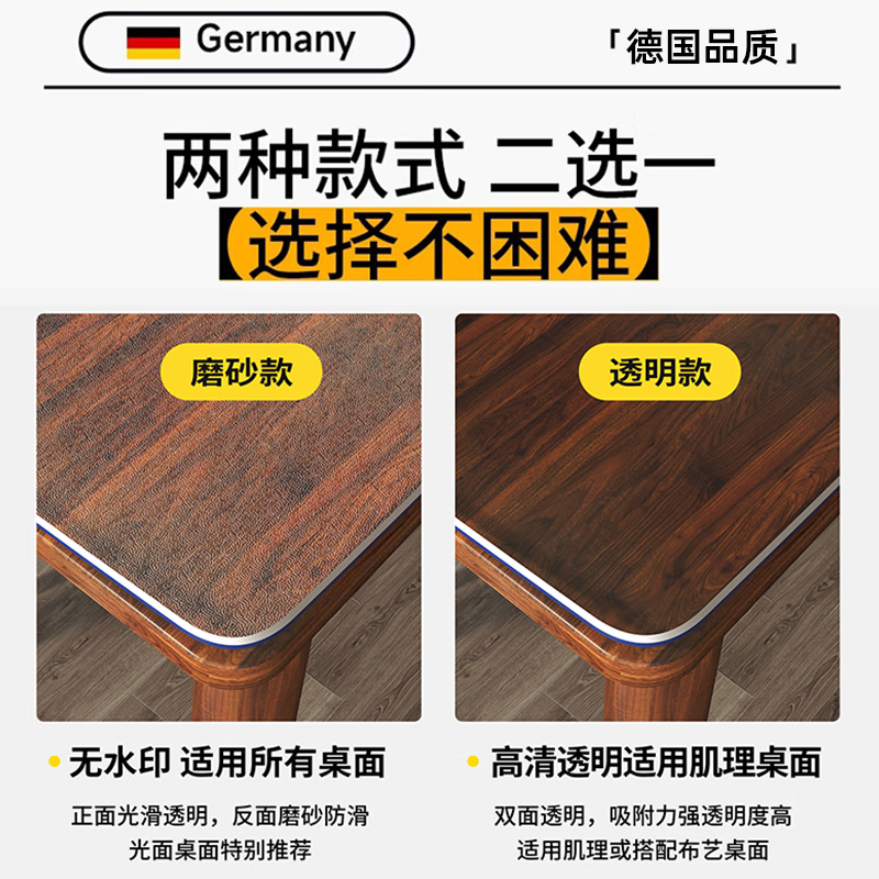 Jiayi Food Grade Table Mat Tablecloth Dining Table Waterproof and Oilproof PVC Transparent Table Mat Soft Glass Coffee Table Desktop Protective Mat Transparent 1.8 Food Grade Anti-Yellowing - Thickness 0.9mm Free Custom Size Contact Customer Service Before Buying