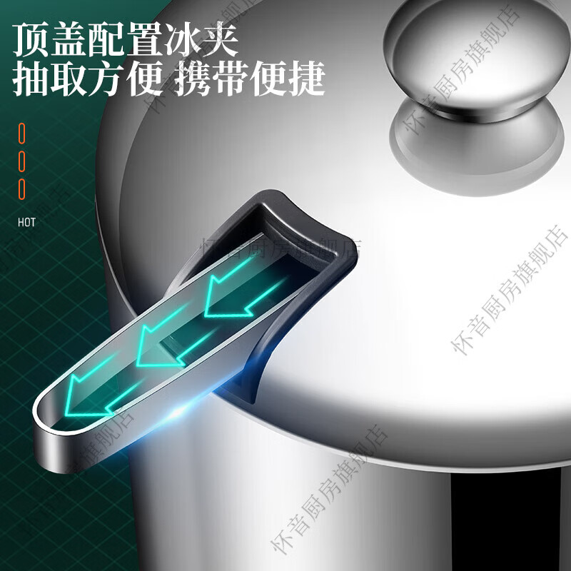 Huaiyin 304 stainless steel ice bucket commercial ice-cold beer bucket extra-long cold-keeping red wine champagne bucket refrigerated ice storage bucket 304 double-layer ice bucket small size with ice clip