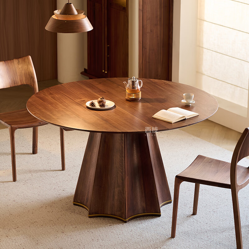 Xizhi North American black walnut modern minimalist home living room and dining room solid wood vertical cabinet large capacity side cabinet storage cabinet 1.35 meters single table