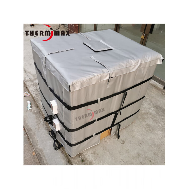 He Jiagong factory direct sales IBC ton barrel electric heating blanket, thermal insulation anti-freeze heating sleeve with digital display adjustable temperature control with lid gray
