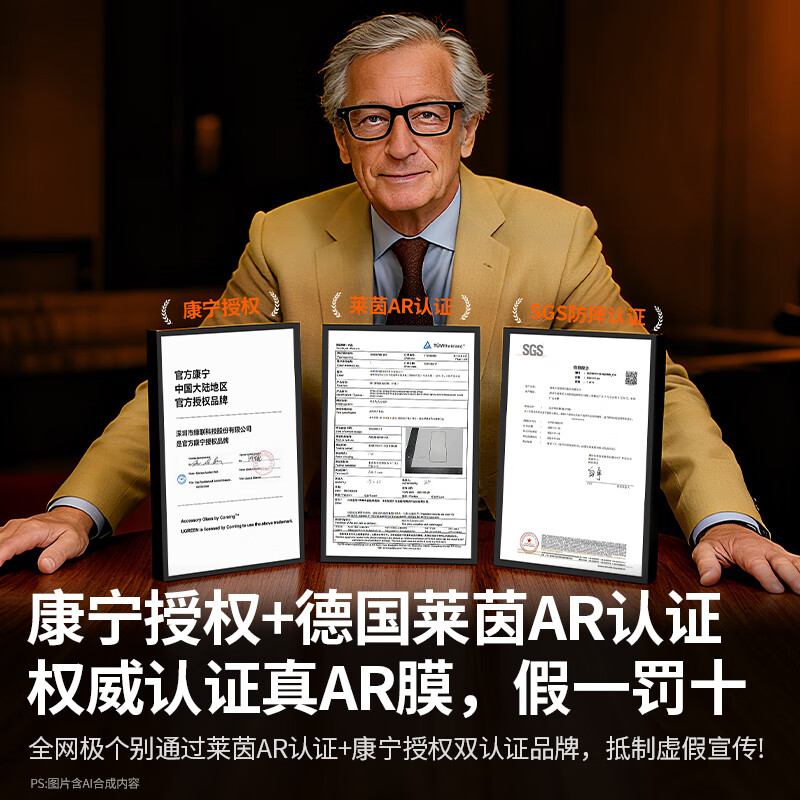 Green Alliance AR Corning film, true AR anti-reflective | Rheinland certification, suitable for iPhone17ProMax tempered film, Apple 17ProMax mobile phone film, anti-fingerprint, anti-fall, dust-free warehouse