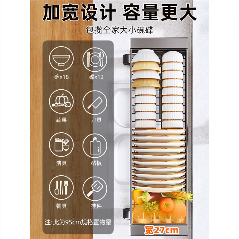 OGBI Japanese kitchen sink rack multi-functional dish storage rack countertop bowl rack sink dish drain rack thickened nano water-coated stainless steel gun gray-luxury set