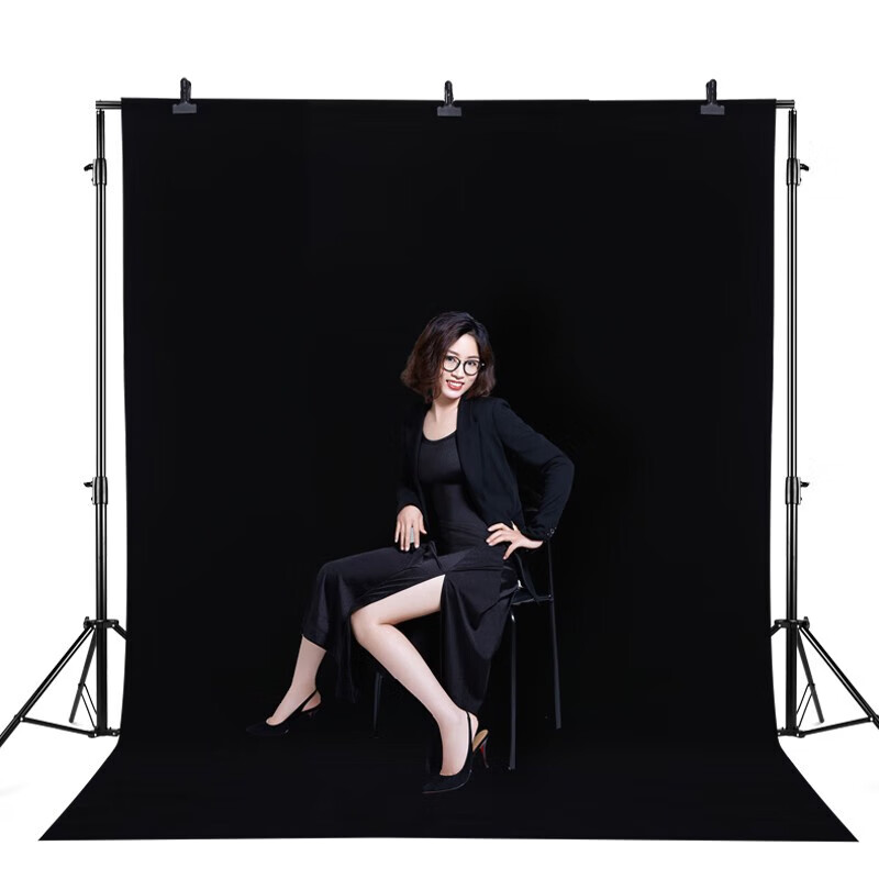 Lightweight era thickened non-woven photography cloth flocking light-absorbing cloth live broadcast shooting green screen still life portrait document keying cloth black velvet solid color curtain non-reflective studio live broadcast room background wall gray 3*2 meters