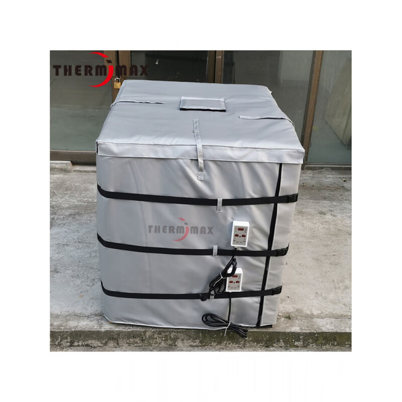 He Jiagong factory direct sales IBC ton barrel electric heating blanket, thermal insulation anti-freeze heating sleeve with digital display adjustable temperature control with lid gray