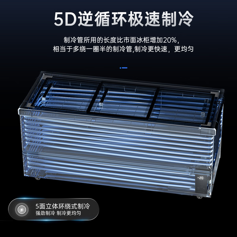 Meiling Smart Home Freezer Commercial Display Cabinet Refrigeration Freezer Large Capacity Deep Island Cabinet Fresh Cabinet Refrigeration Overtime Freezing European Island Cabinet 1.4 Meter European Island Electronic Digital Display Temperature Control |-30 Cryogenic Quick Freezing