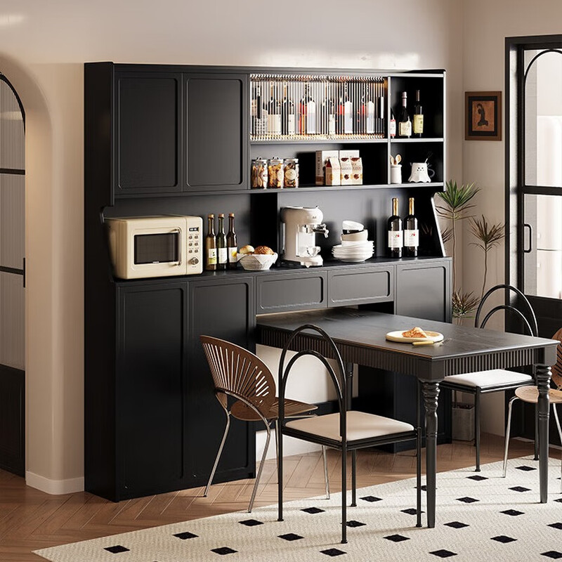 Muqingchun solid wood sideboard customized home recessable dining table storage cabinet light luxury high-end integrated wall storage cabinet customized special shooting