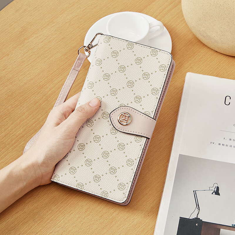 Old lady wallet large capacity long bifold card holder money note holder clutch bag coin purse birthday gift for girlfriend