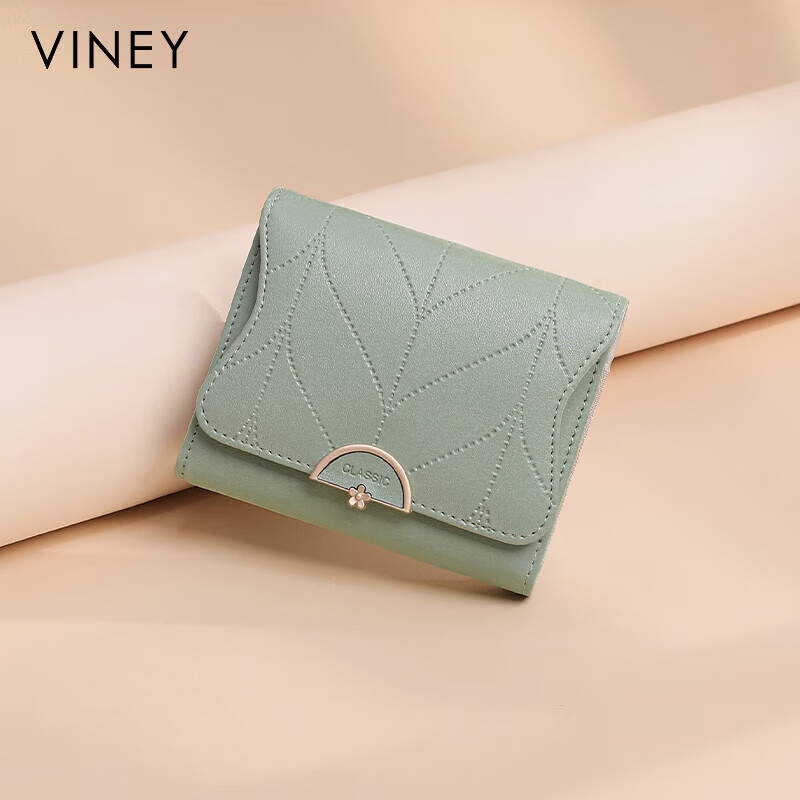Viney cowhide women's wallet large capacity short clutch bag student multi-card slot coin purse foreign style light luxury leather wallet wallet